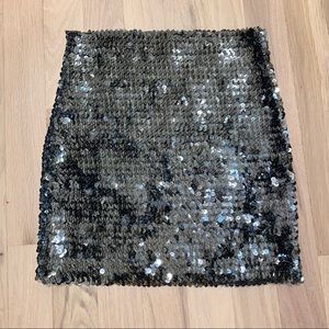 Silver Sequin Skirt